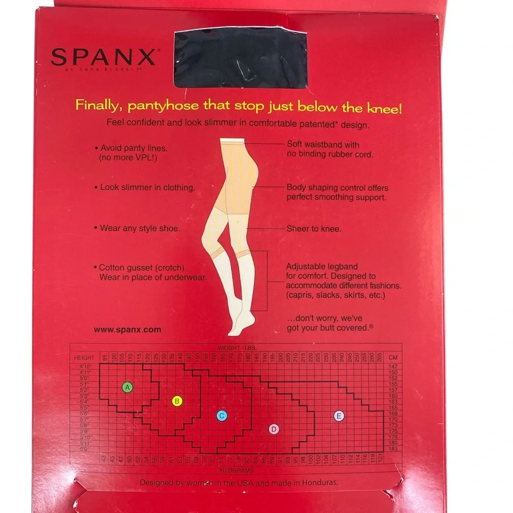 Spanx Original Footless Bodyshaping Pantyhose Size C Black Sara Blakey